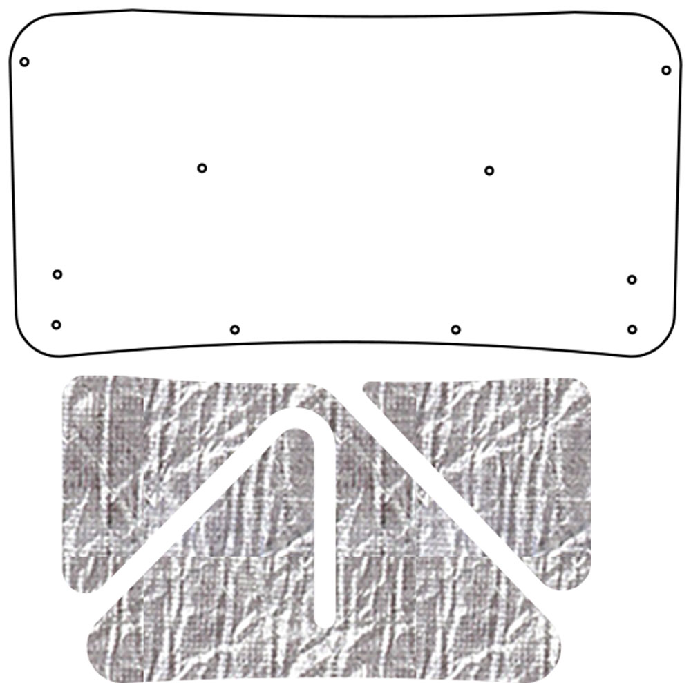 1967-68 Cougar QuietRide AcoustiHood Under Trunk Cover Kit with Heatshield Panels and Installation Supplies